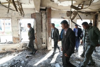 गृहमन्त्री अर्यालद्वारा पूर्वराष्ट्रपति भण्डारीसँग भेटवार्ता: आन्दोलनमा जलेको घरको निरीक्षण