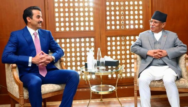 होटल सोल्टीमा कतारी अमिर अल थानी र प्रधानमन्त्री ‘प्रचण्ड’ बीच भेटवार्ता